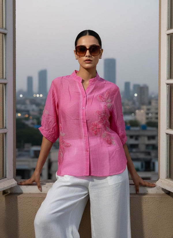 Fuchsia Floral Charm Shirt