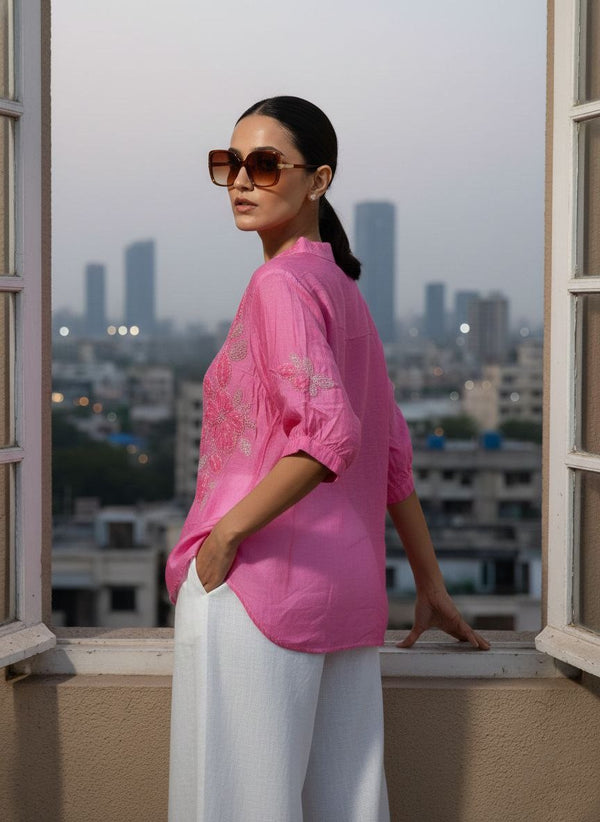 Fuchsia Floral Charm Shirt