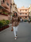 Coffee Roast: Oversized Pocket Detail Shirt