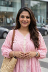 Blush Pink Crochet Lace Tunic Dress