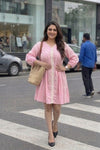 Blush Pink Crochet Lace Tunic Dress