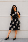Midnight Bloom Floral Midi Dress