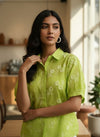 Lime floral Charm Shirt