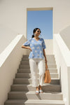 Blue floral Grace Top