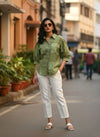 The Emerald Escape: Relaxed Fit Green Shirt
