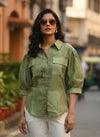 The Emerald Escape: Relaxed Fit Green Shirt
