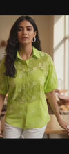 Lime floral Charm Shirt