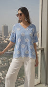 Blue floral Grace Top
